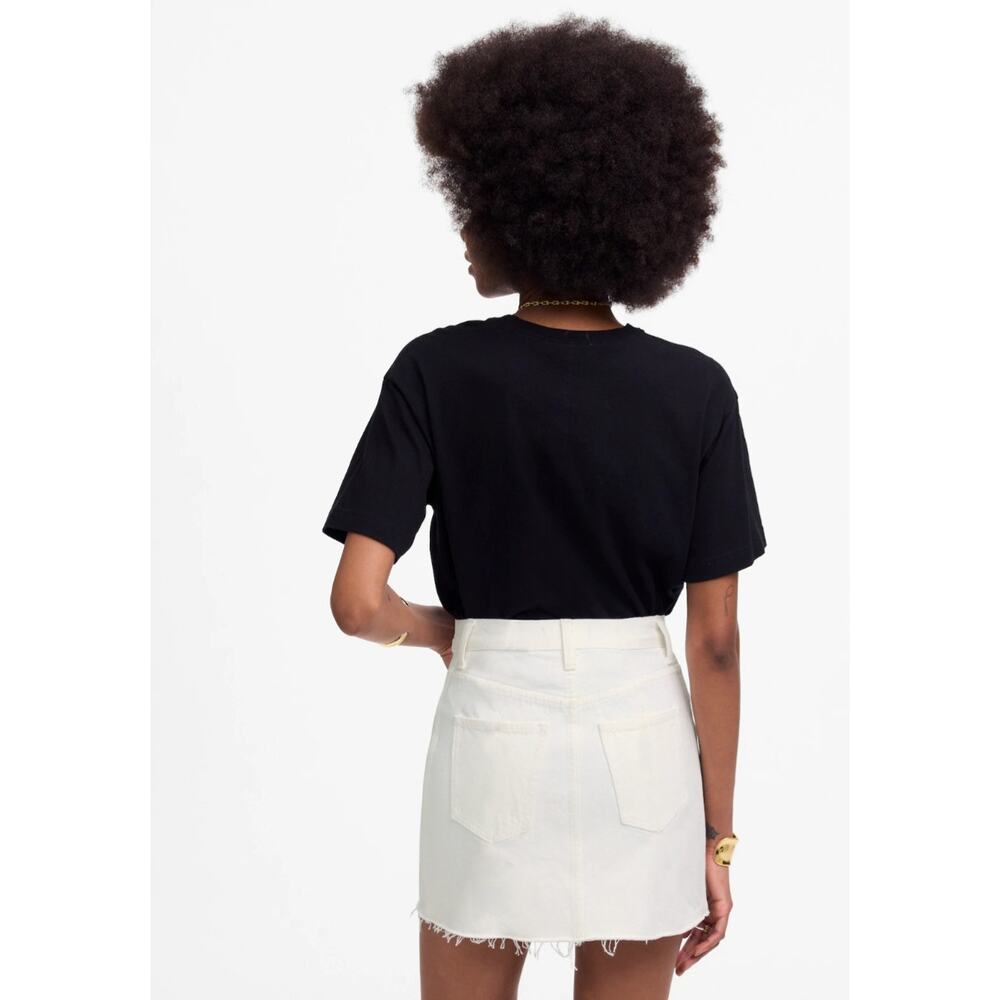 NWT Madewell Raw-Hem Mini Skirt in Pure White Size 29 - Picture 3 of 6